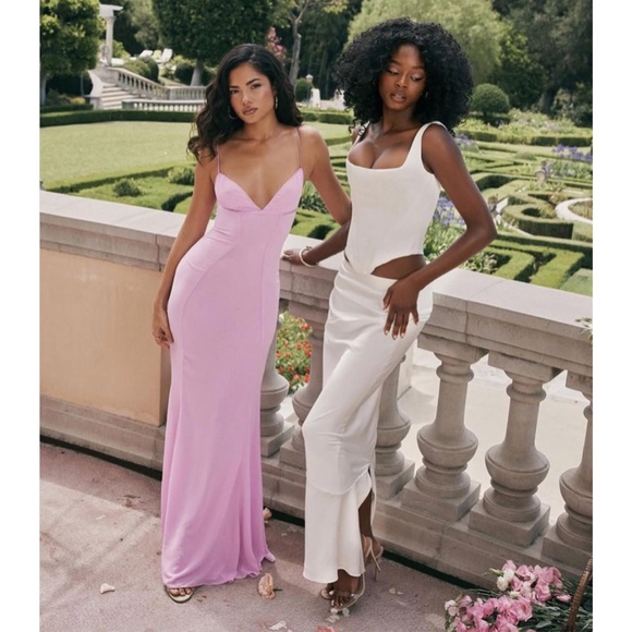 NEW House of CB Loren Pink Maxi Dress Large+ (XL) with Plus Cup - Picture 9 of 17